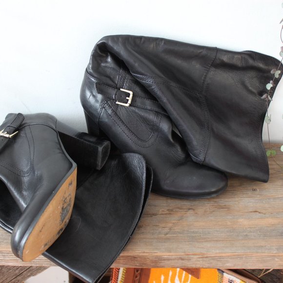 Audrey Brooke Abhigrade Over the Kneel Black Leather Boots - Picture 3 of 5